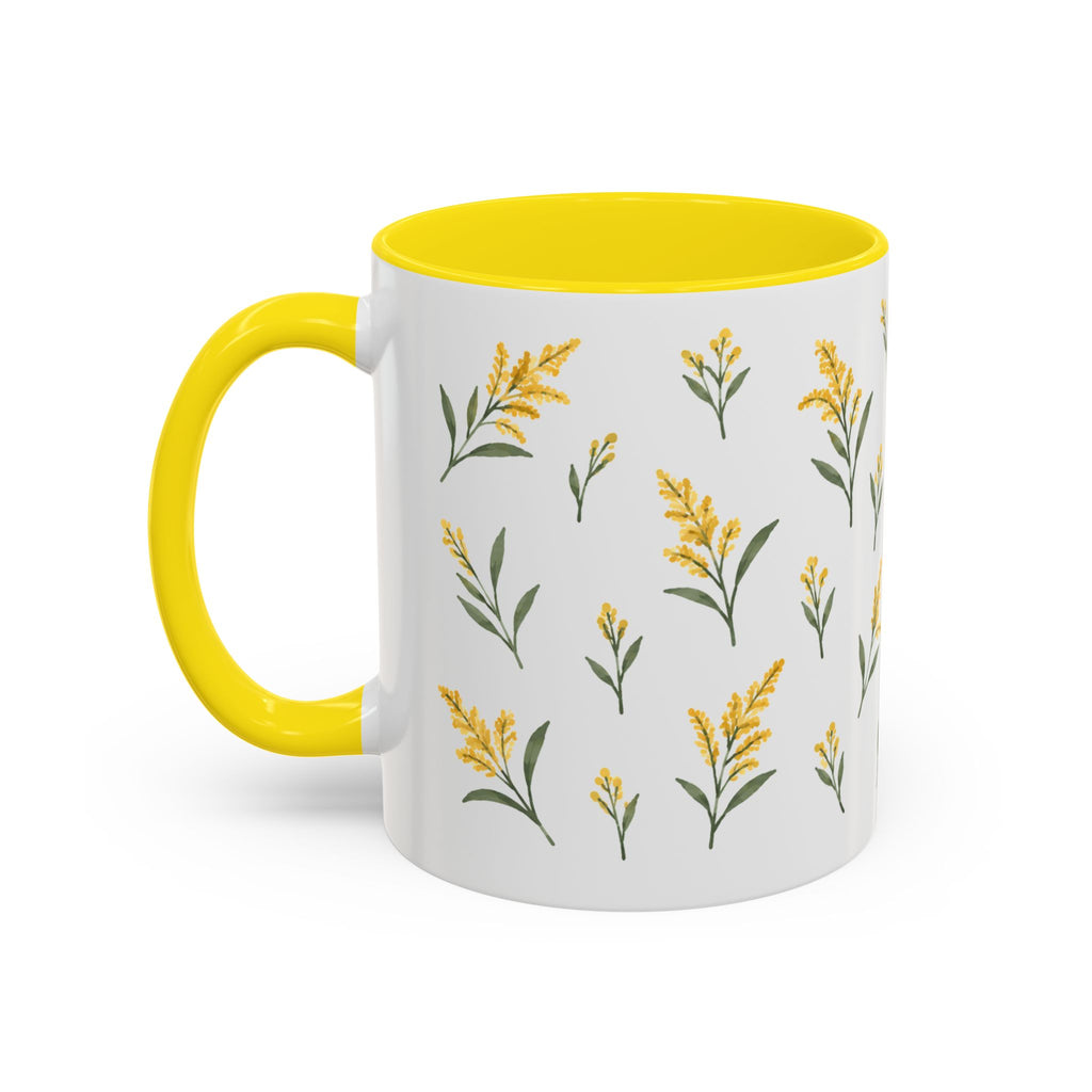 Nebraska Goldenrod Mug, State Flower Floral Coffee Cup, 11oz Botanical Gift