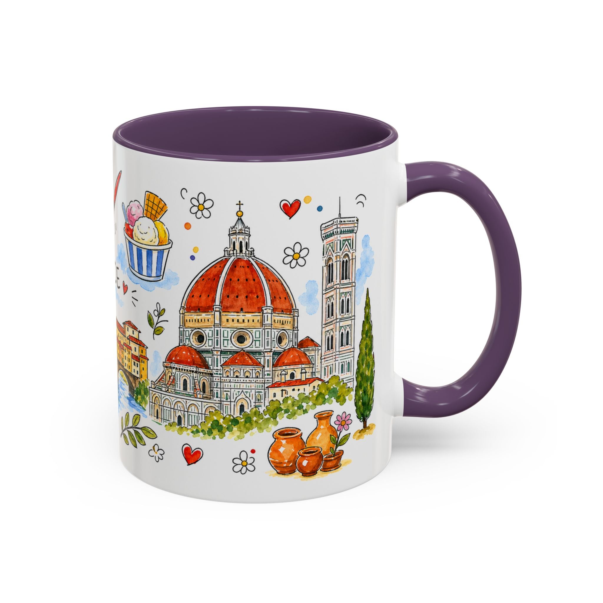 Florence Travel Mug | European City Souvenir Accent Coffee Mug | 11oz 15oz Ceramic Cup