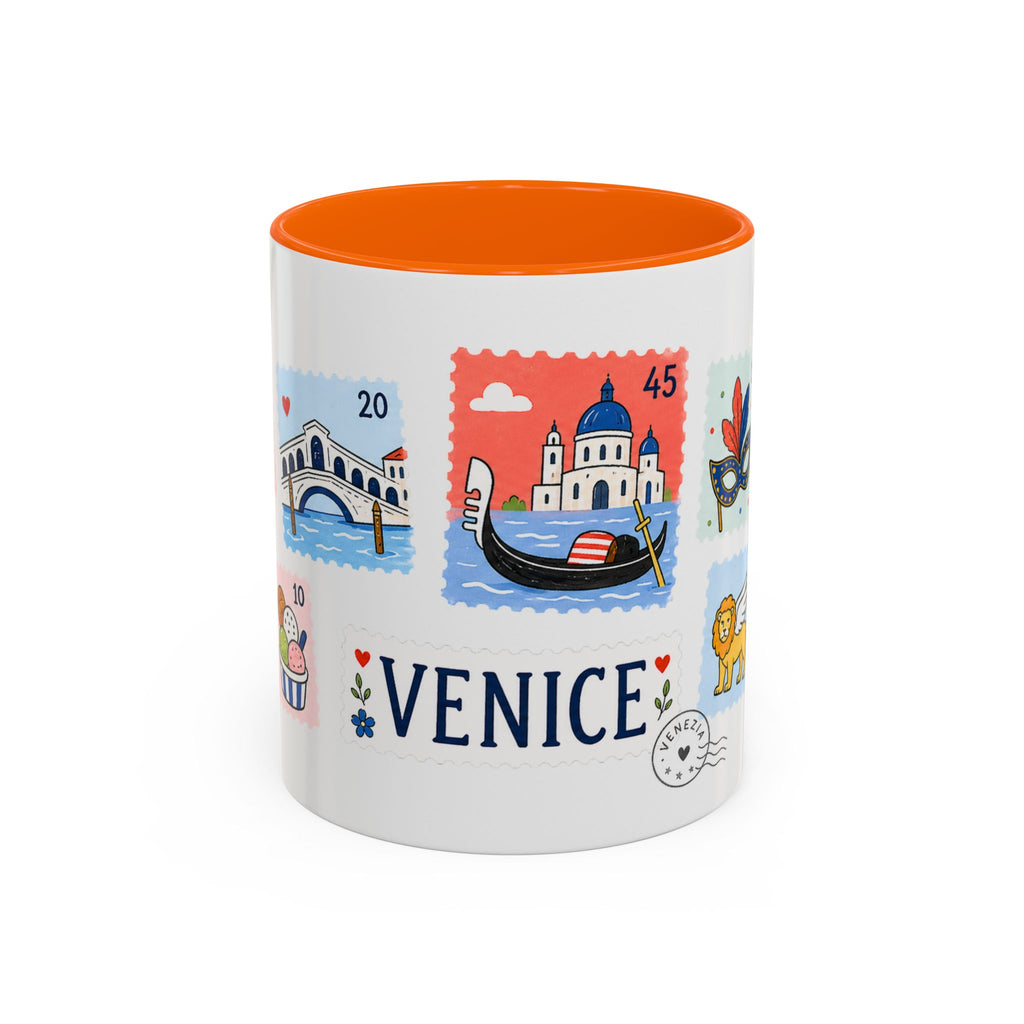 Venice Coffee Mug | Postage Stamp Collage Mug | Travel Souvenir Accent Cup 11oz 15oz