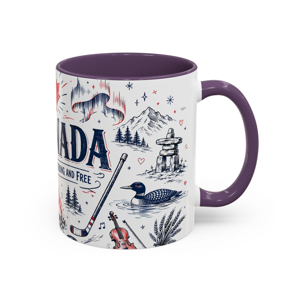 O Canada True North Coffee Mug | Canadian Pride Gift | Accent Color Ceramic 11oz 15oz