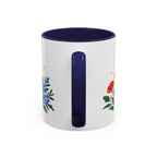 Aries Zodiac Coffee Mug | Ram and Floral Design | Astrology Birthday Gift | 11 oz 15 oz Ceramic Accent Mug