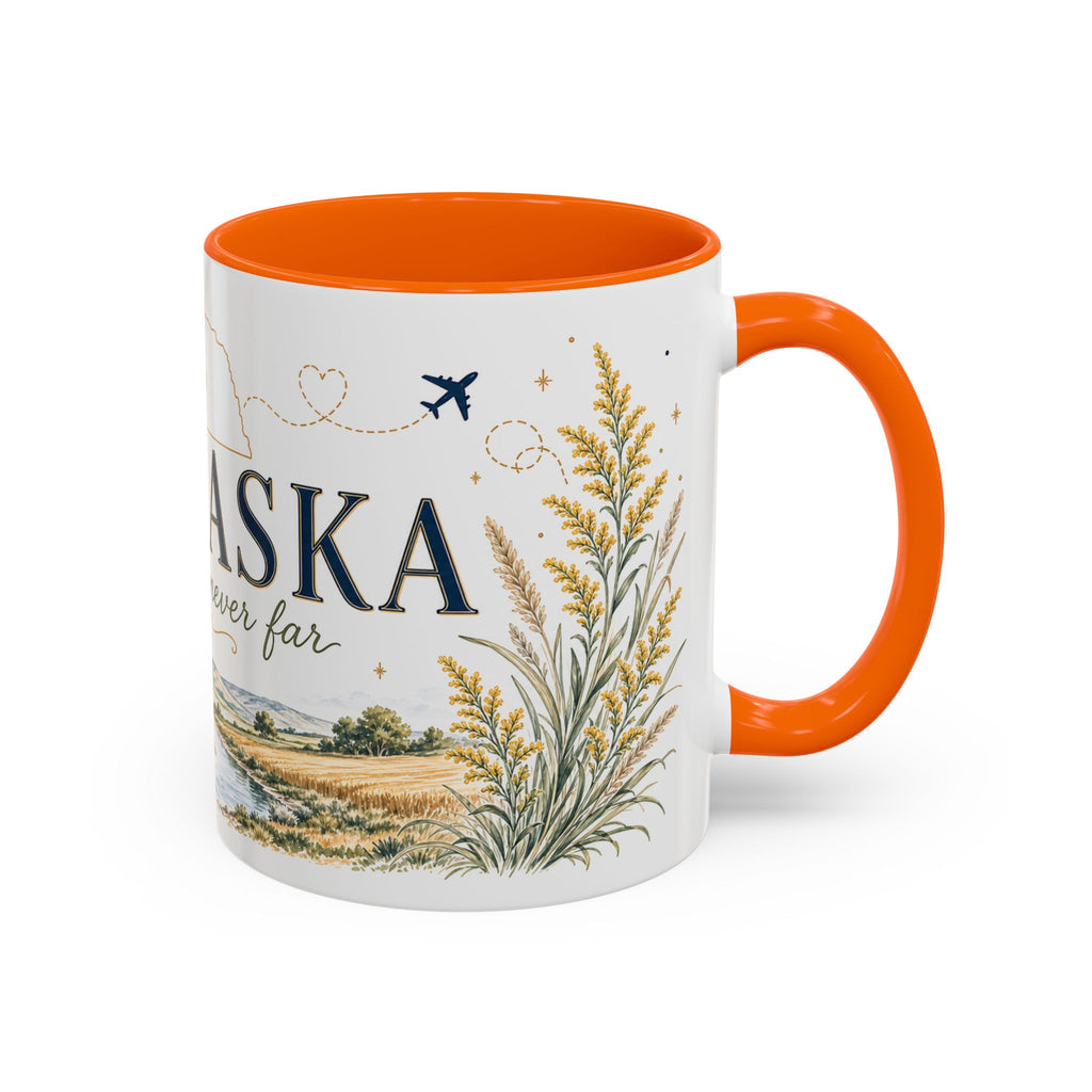Nebraska State Mug | Moving Away, Long Distance Friendship Gift | Botanical Landscape Accent Mug