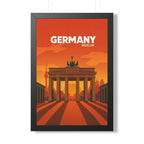 Berlin Germany Framed Poster | Vintage Travel Wall Art | Black Walnut White Frame | 16x24 20x30