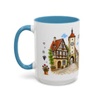 Rothenburg Illustrated Travel Mug | Germany Souvenir Accent Coffee Mug | 11oz 15oz Ceramic Cup
