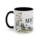 Michigan State Map Mug | Botanical Accents, Lakes Art | Homesick Gift