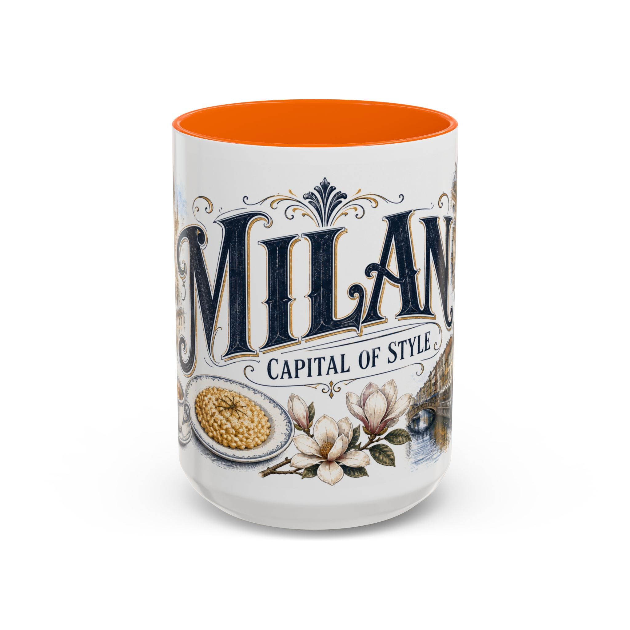 Milan Coffee Mug | Italy Travel Souvenir | Vintage Illustrated City Gift | 11 oz 15 oz Accent Mug