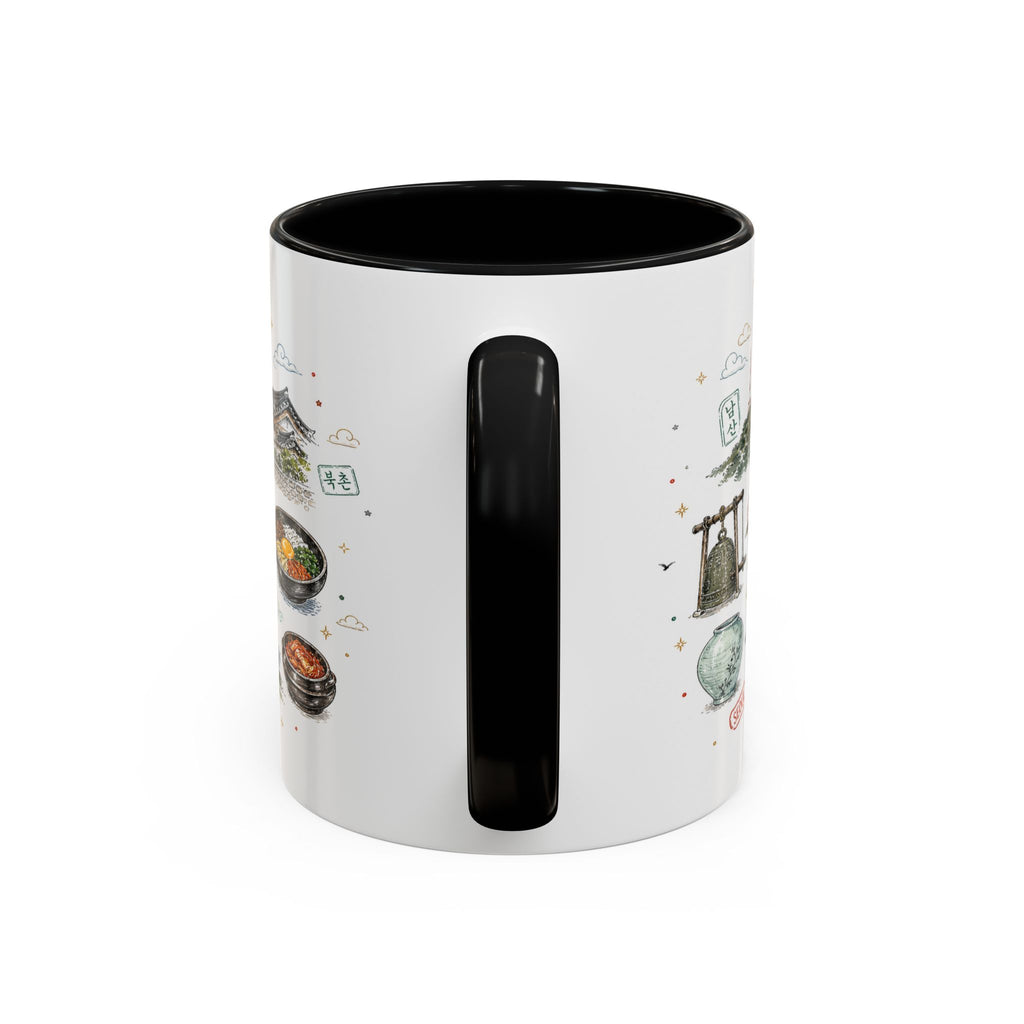 Seoul Coffee Mug | Korea Souvenir Travel Gift | Accent Color Ceramic 11oz 15oz