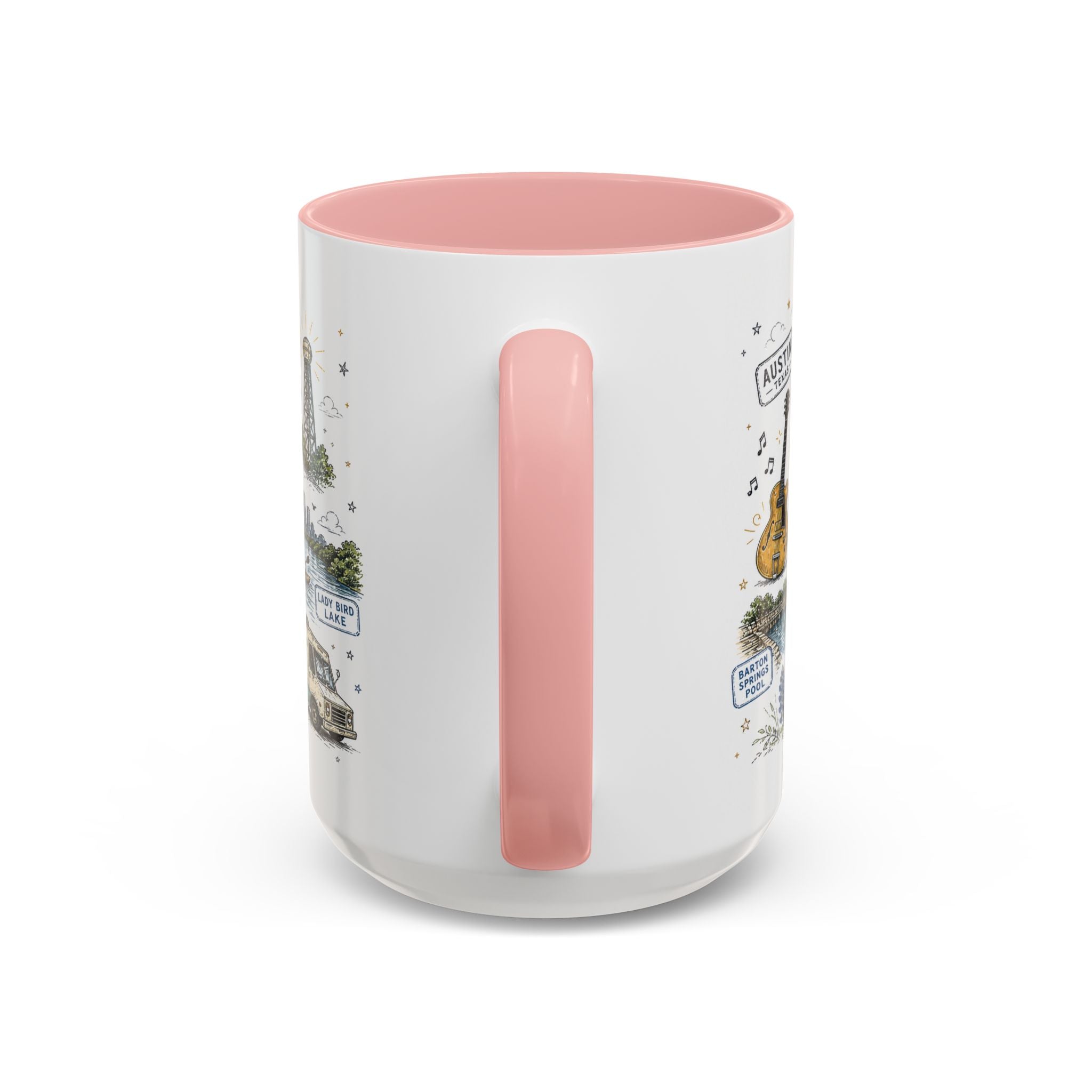 Austin Coffee Mug | Texas Souvenir City Gift | Accent Color Ceramic 11oz 15oz
