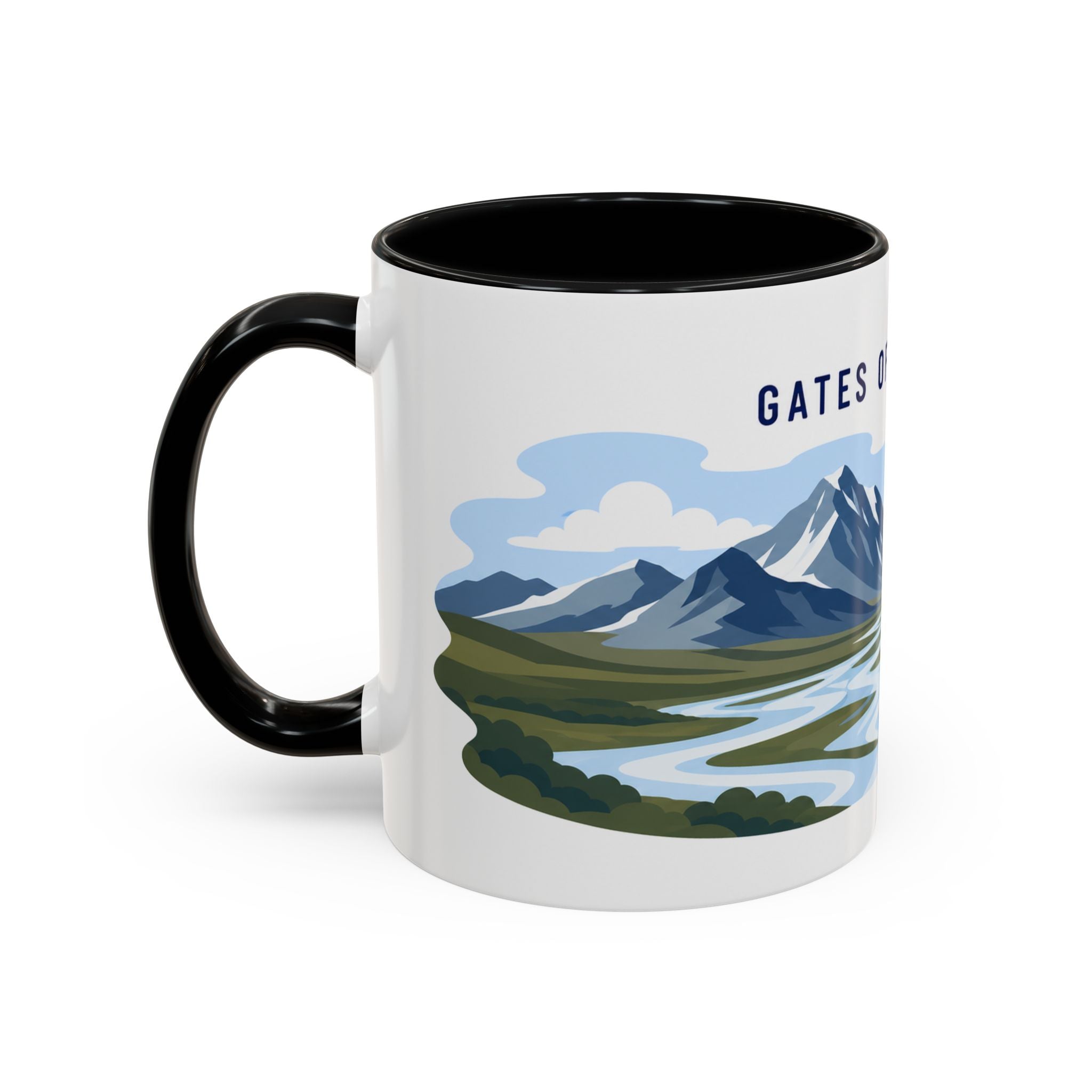 Gates of the Arctic National Park Coffee Mug | Solid Color Block Park Souvenir | 11oz 15oz Accent Mug