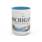 Michigan State Map Mug | Botanical Accents, Lakes Art | Homesick Gift