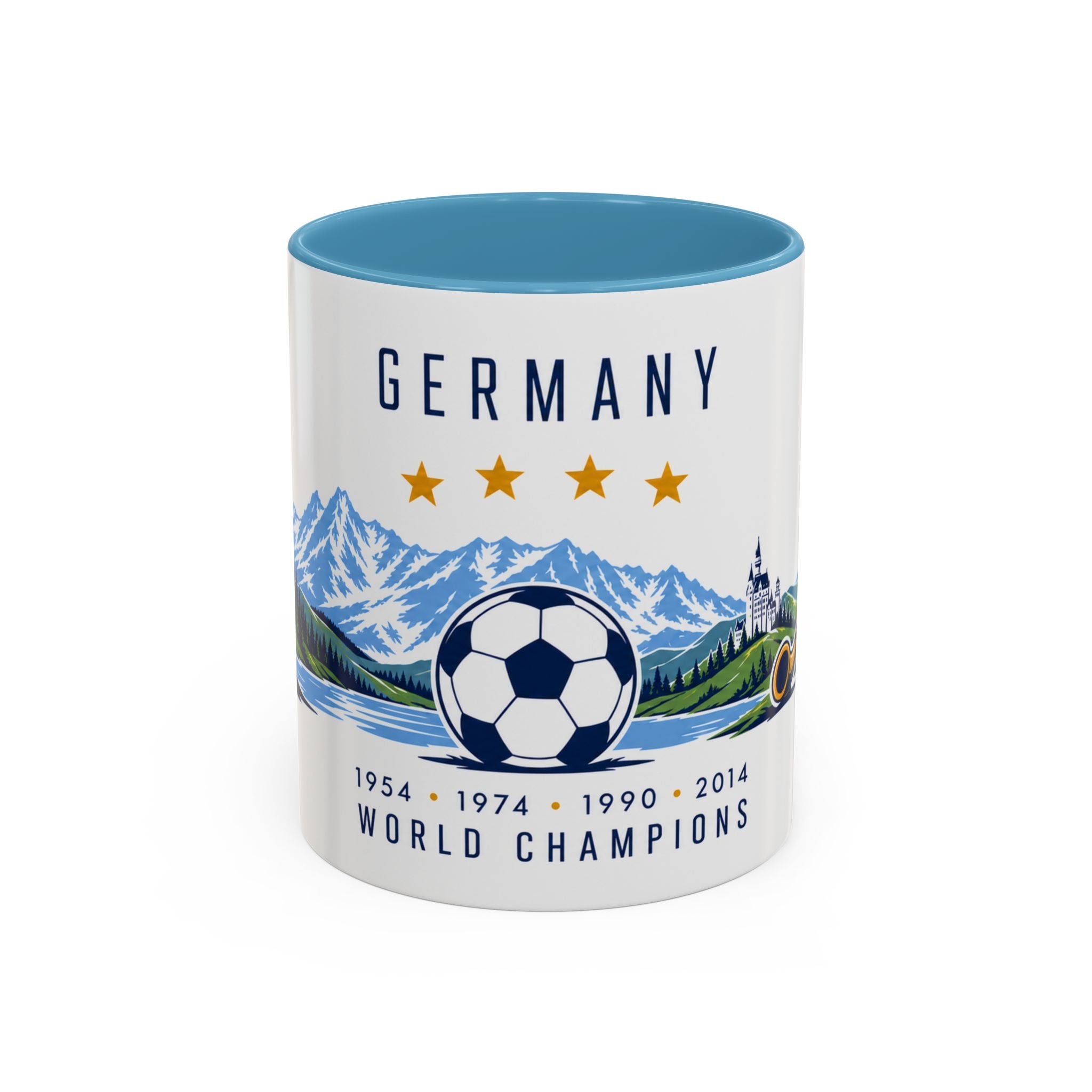 Germany World Champions Mug | Four Time Soccer Champion Gift | German Football Fan Cup | 1954–2014 | 11oz 15oz Accent Mug