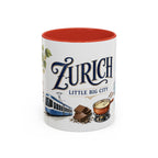 Zurich Coffee Mug | Switzerland Travel Souvenir | Vintage Illustrated City Gift | 11 oz 15 oz Accent Mug