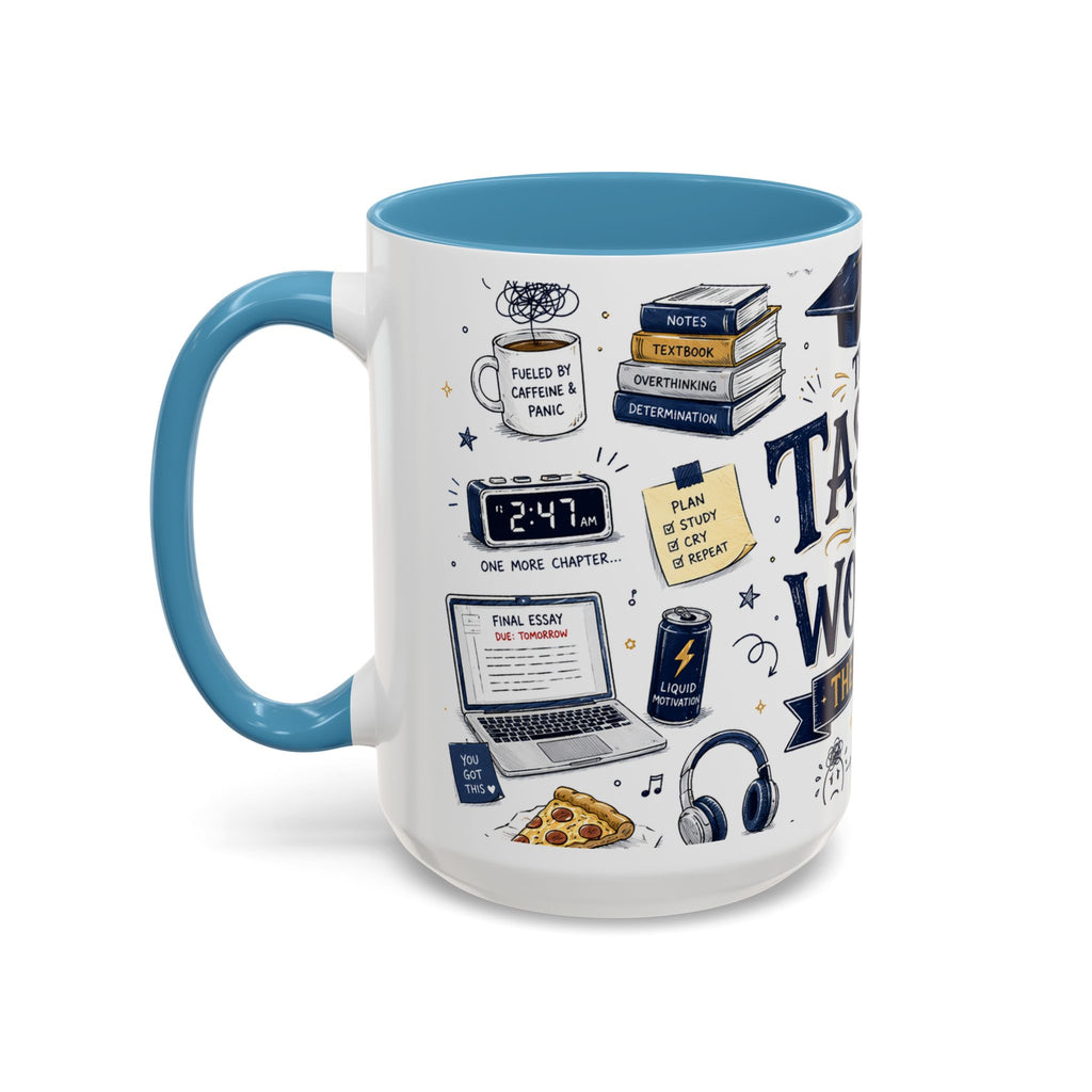 The Tassel Was Worth the Hassle Coffee Mug | Funny Graduation Gift 2026 | Accent Color Ceramic 11oz 15oz