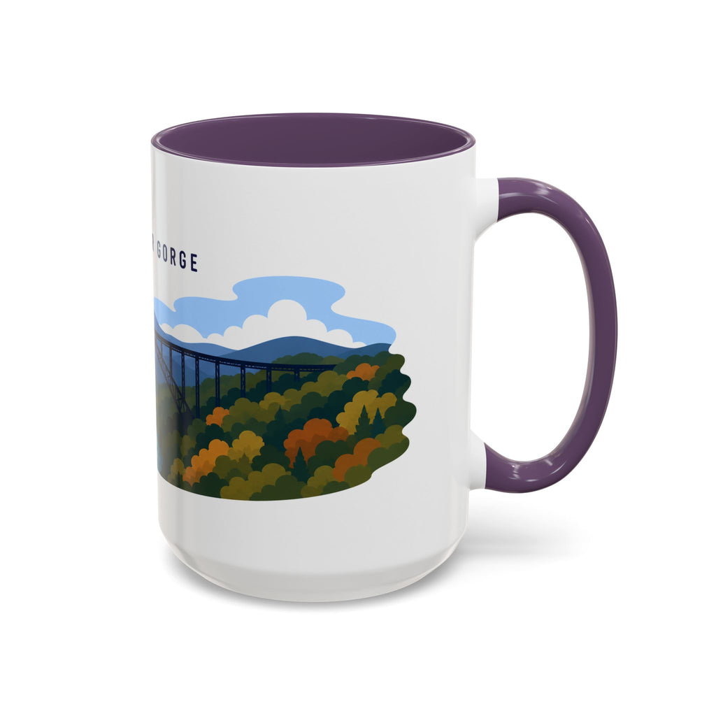 New River Gorge National Park and Preserve Coffee Mug | Solid Color Block Park Souvenir | 11oz 15oz Accent Mug