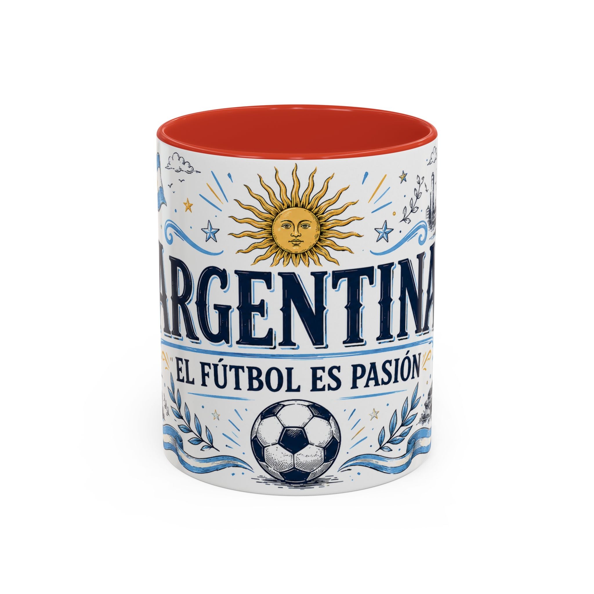 Argentina Soccer Coffee Mug | Soccer Fan Gift | Accent Color Ceramic 11oz 15oz Match Day Cup