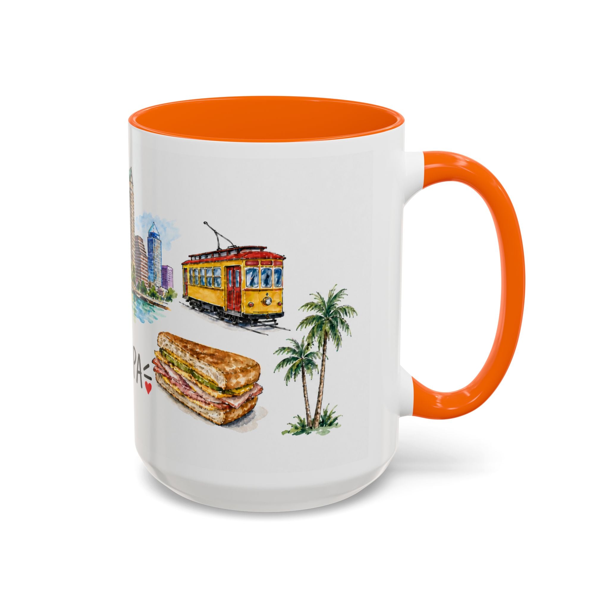 Tampa Illustrated Travel Mug | City Souvenir Accent Coffee Mug | 11oz 15oz Ceramic Cup