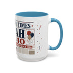 Birthday Newspaper Mug | Custom Name Age Date Gift | The Birthday Times Coffee Cup 11oz 15oz