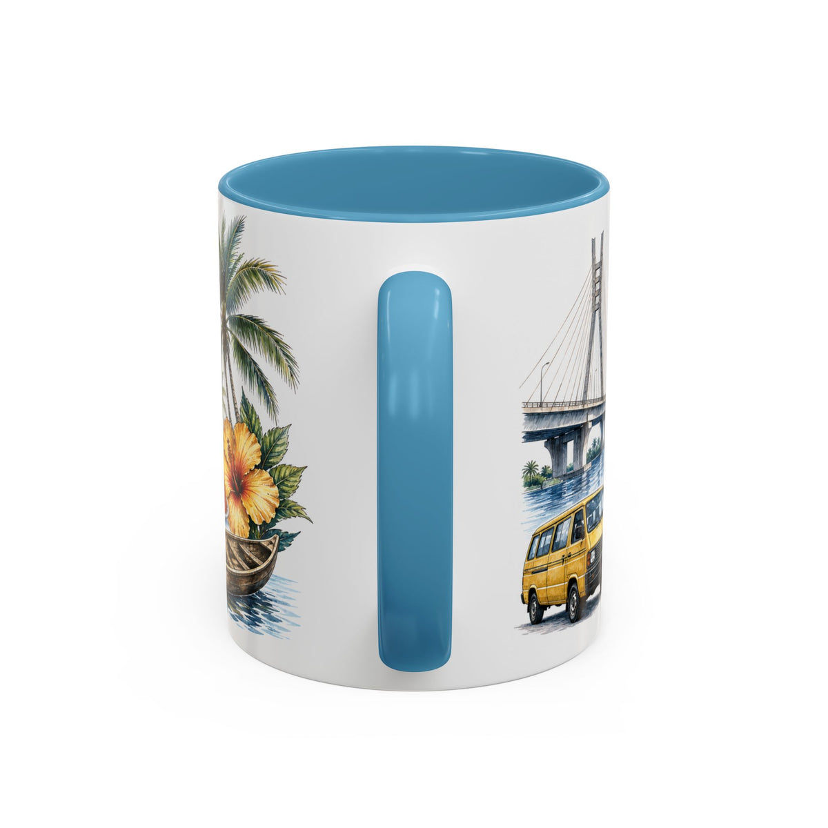 Lagos Coffee Mug | Nigeria Travel Souvenir | Vintage Illustrated City Gift | 11 oz 15 oz Accent Mug