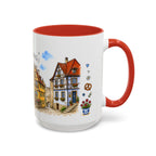 Rothenburg Illustrated Travel Mug | Germany Souvenir Accent Coffee Mug | 11oz 15oz Ceramic Cup