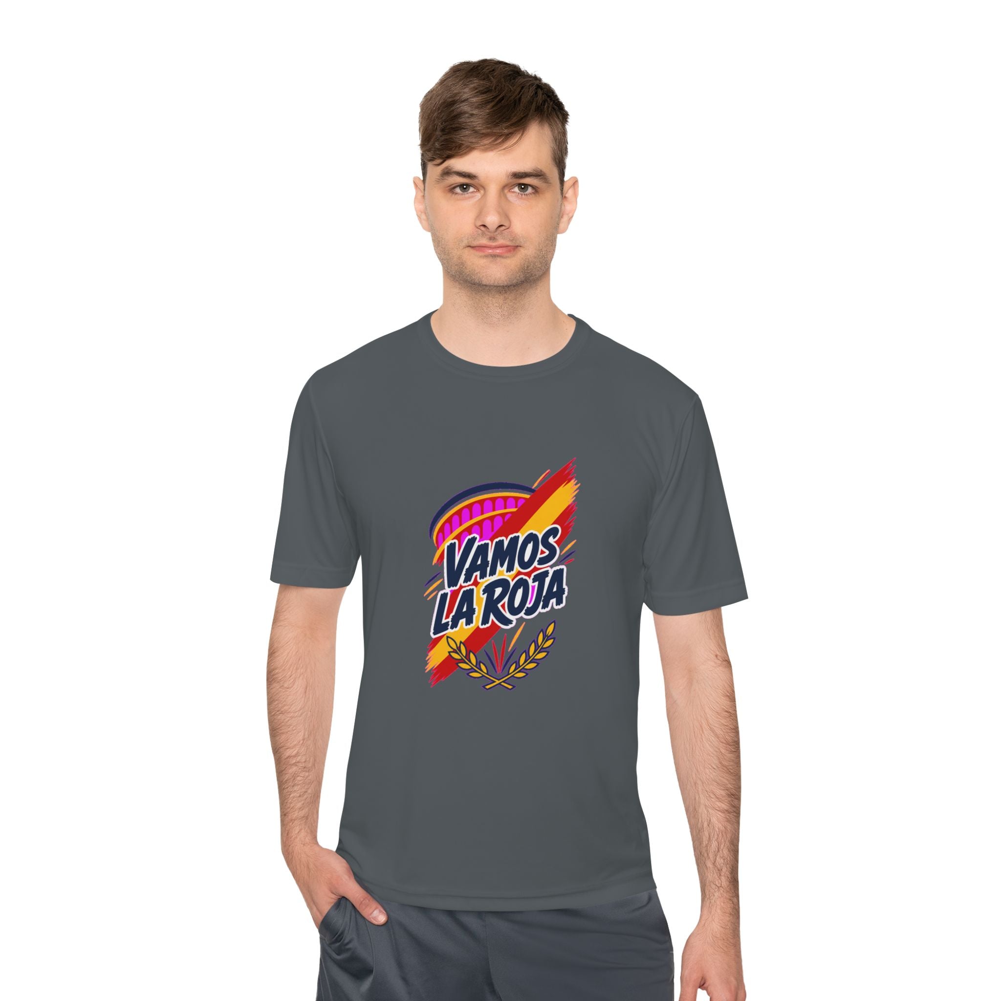 Spain Soccer T Shirt, Vamos La Roja Tee, World Football Fan Shirt, Moisture Wicking Sport Tee