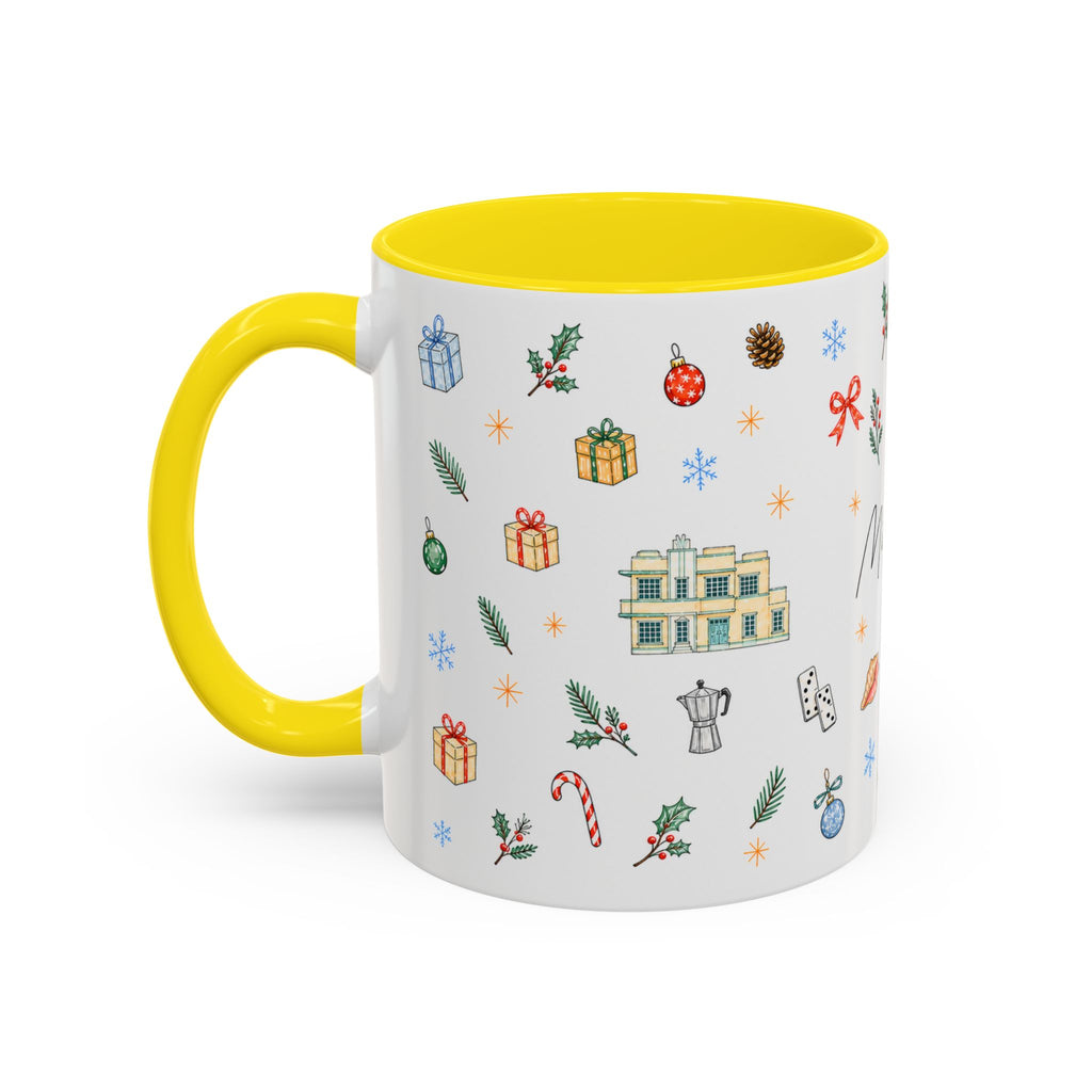 Miami Christmas Mug | Watercolor Art Deco City Souvenir (11oz/15oz)