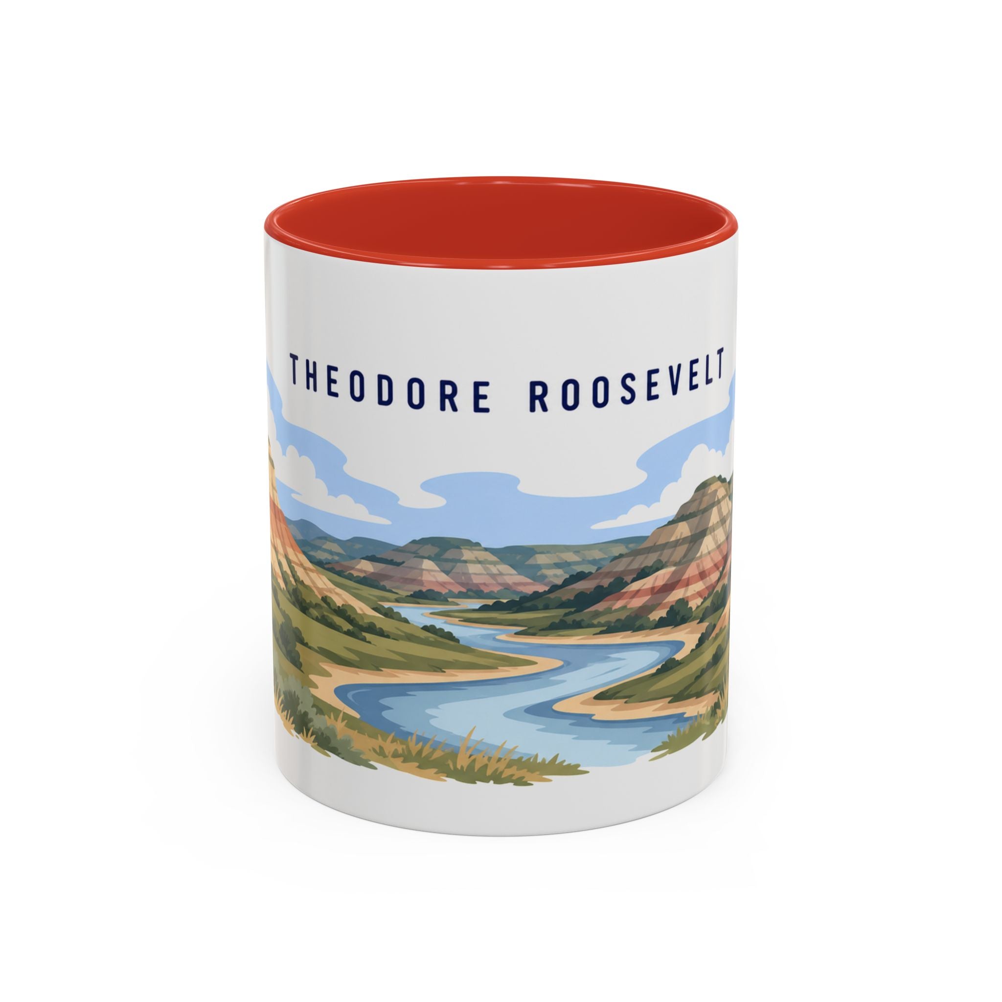 Theodore Roosevelt National Park Coffee Mug | Solid Color Block Park Souvenir | 11oz 15oz Accent Mug