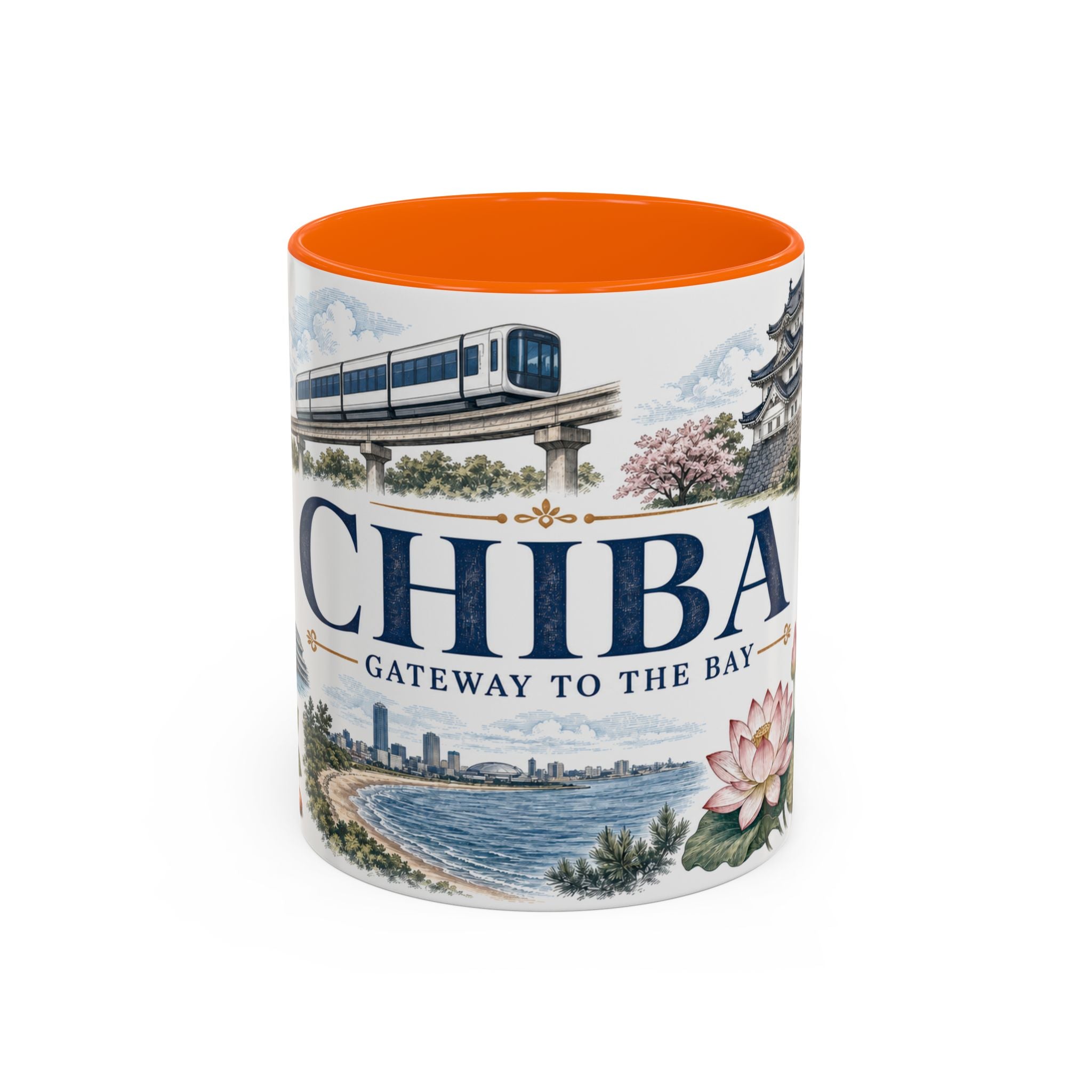 Chiba Coffee Mug | Japan Travel Souvenir | Vintage Illustrated City Gift | 11 oz 15 oz Accent Mug