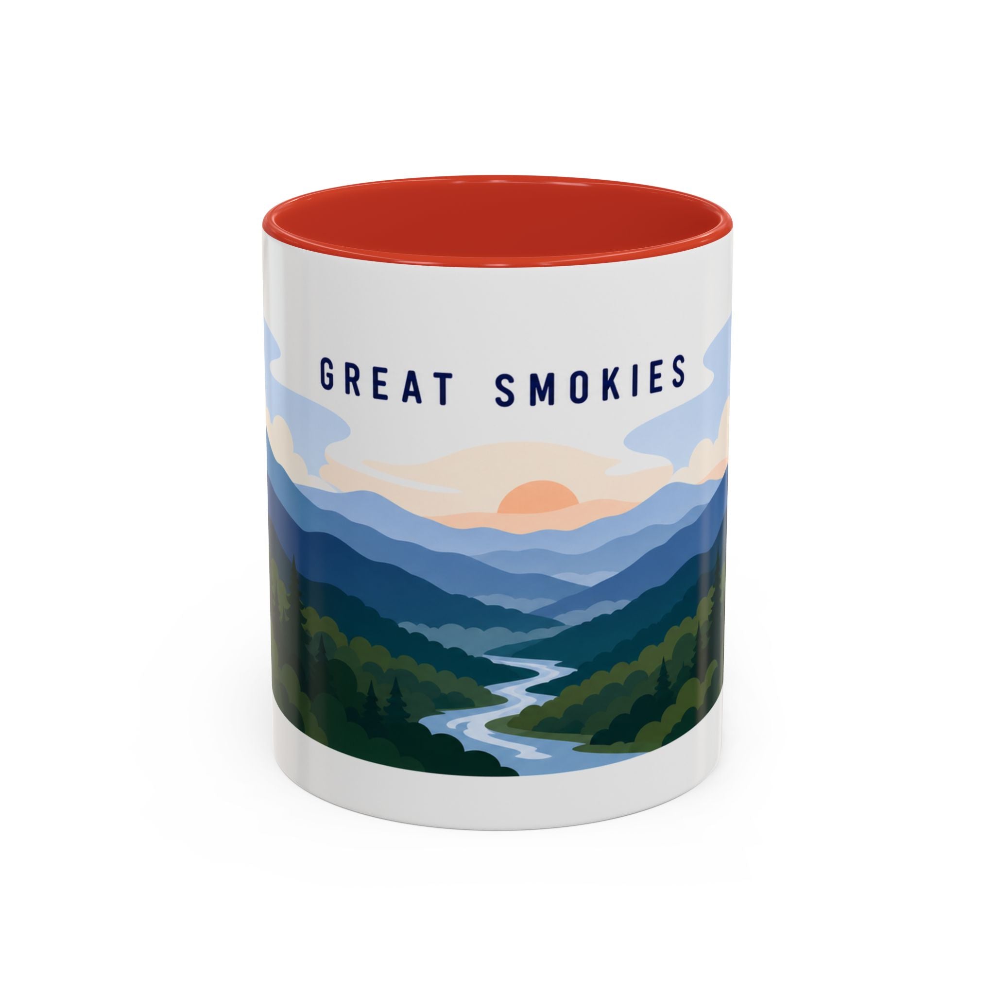 Great Smoky Mountains National Park Coffee Mug | Solid Color Block Park Souvenir | 11oz 15oz Accent Mug