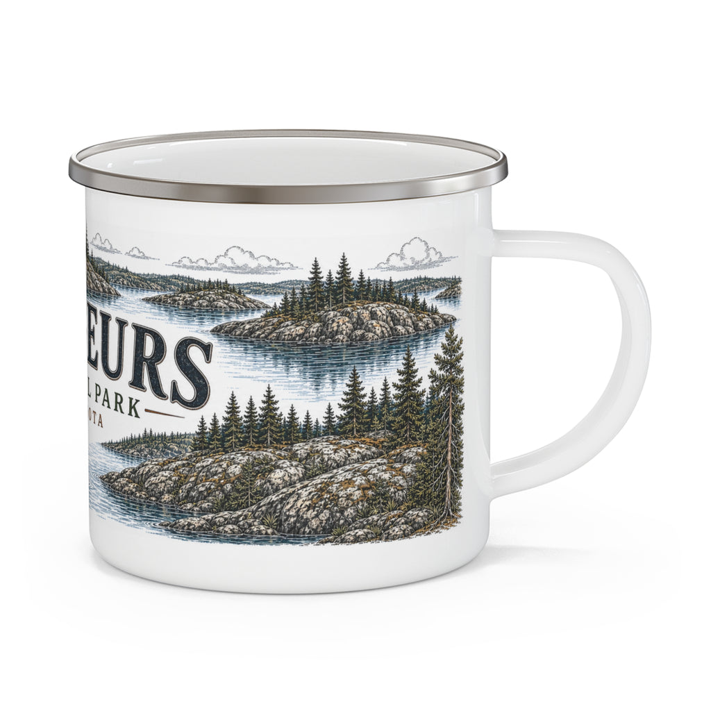 Voyageurs National Park Vintage Enamel Camping Mug | 12oz National Park Hiking Gift