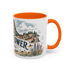 Devils Tower Mug, Wyoming Travel Souvenir, Bucket List Gift, Accent Ceramic Coffee Mug 11oz 15oz