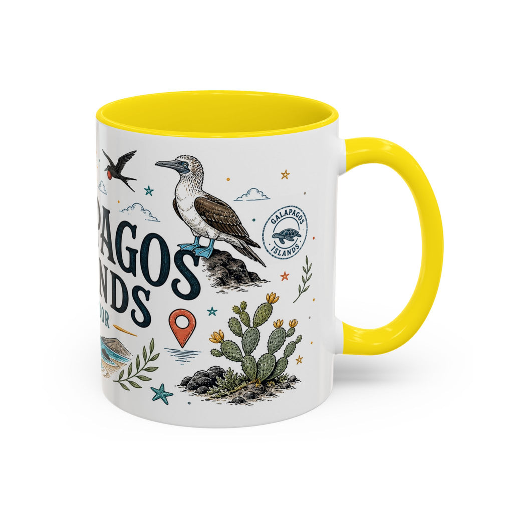 Galapagos Islands Coffee Mug | Travel Destination Souvenir Gift | Accent Color Ceramic 11oz 15oz