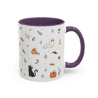 Halloween Party Mug | Ghost Black Cat Candy Watercolor Gift | Accent Cup 11oz 15oz