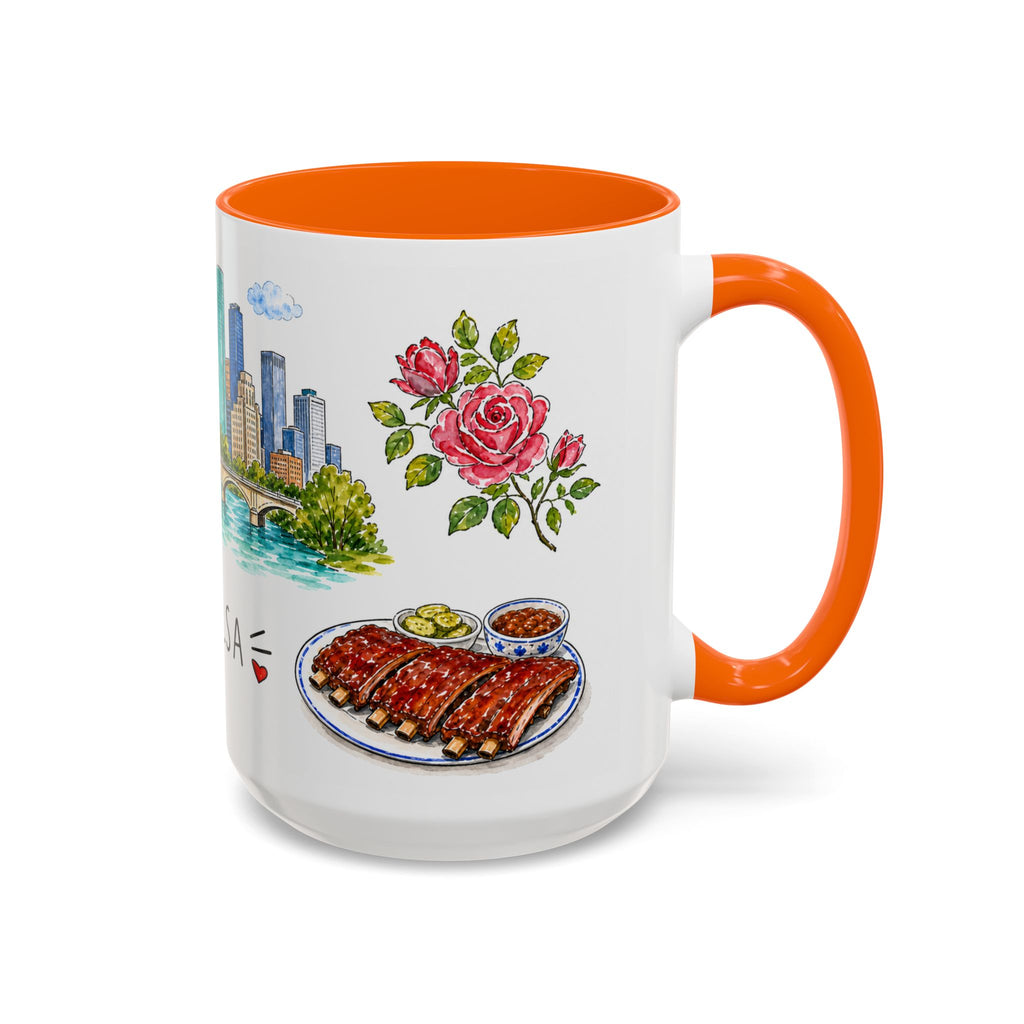 Tulsa Illustrated Travel Mug | City Souvenir Accent Coffee Mug | 11oz 15oz Ceramic Cup