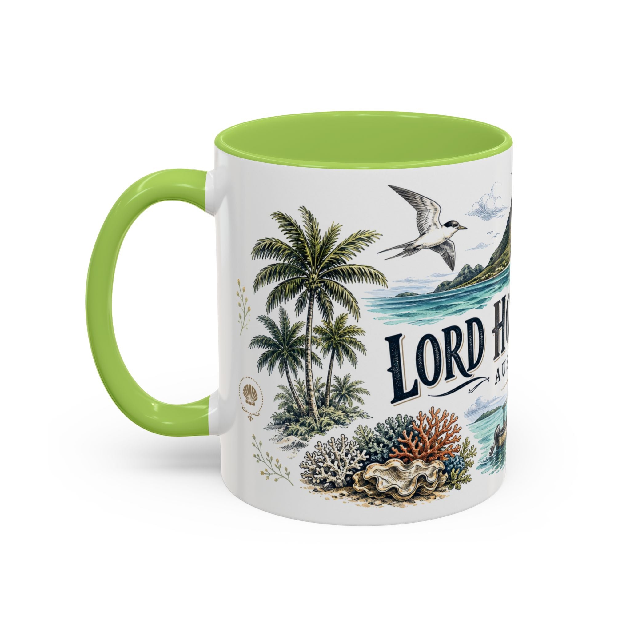 Lord Howe Island Mug, Australia Travel Souvenir, Bucket List Gift, Accent Ceramic Coffee Mug 11oz 15oz