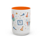 New Year Party Mug | Balloon Popper Watercolor Celebration Gift | Accent Cup 11oz 15oz