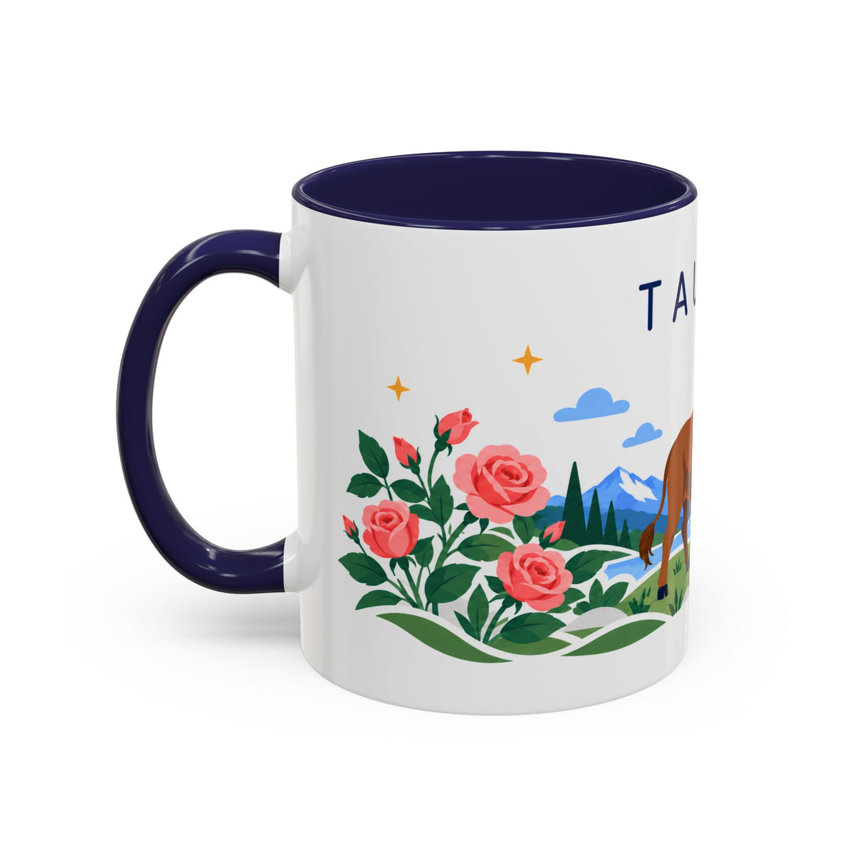 Taurus Zodiac Coffee Mug | Bull and Rose Design | Astrology Birthday Gift | 11 oz 15 oz Ceramic Accent Mug