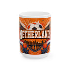 Netherlands Soccer Spirit Coffee Mug | Soccer Fan Gift | Ceramic 11oz 15oz Match Day Cup