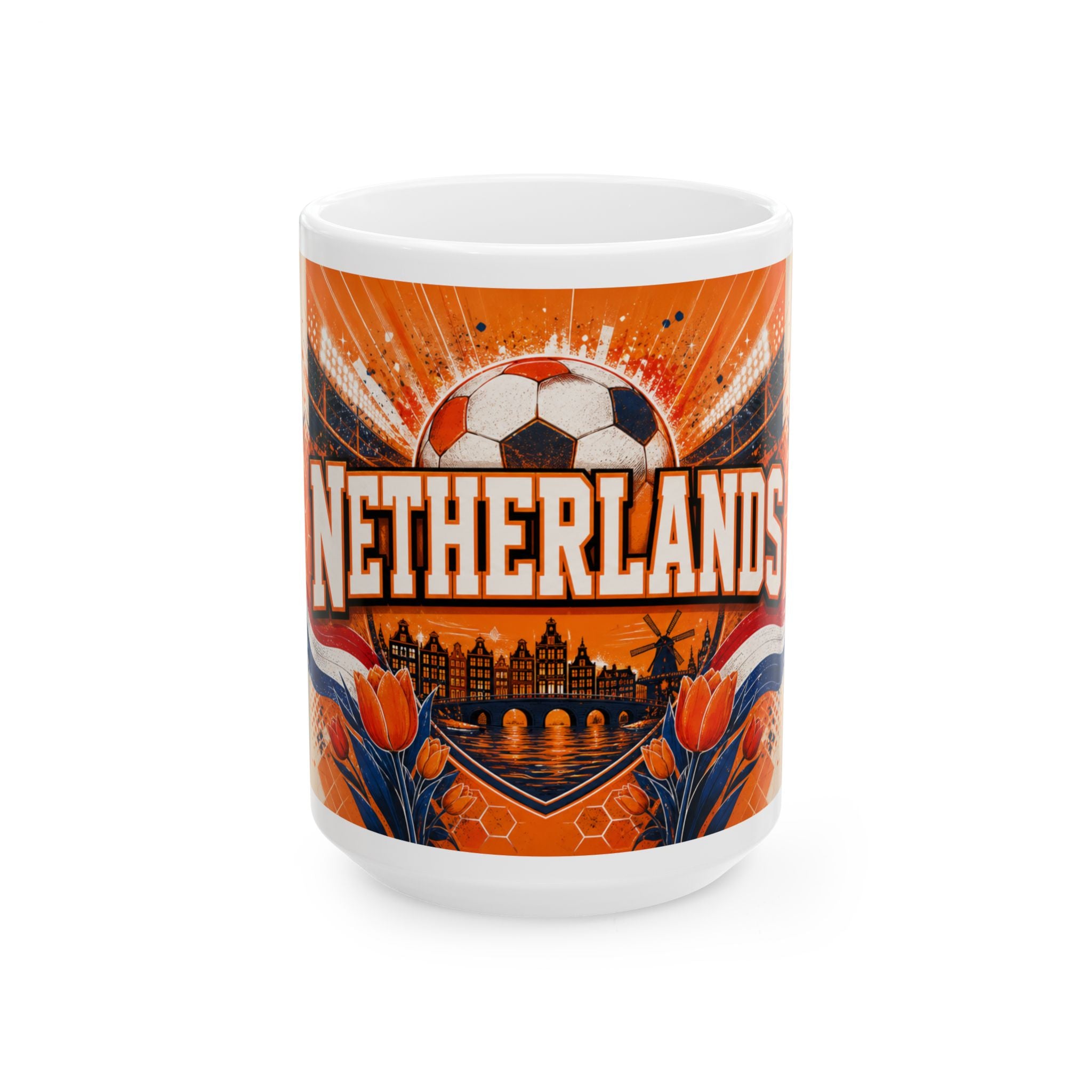 Netherlands Soccer Spirit Coffee Mug | Soccer Fan Gift | Ceramic 11oz 15oz Match Day Cup