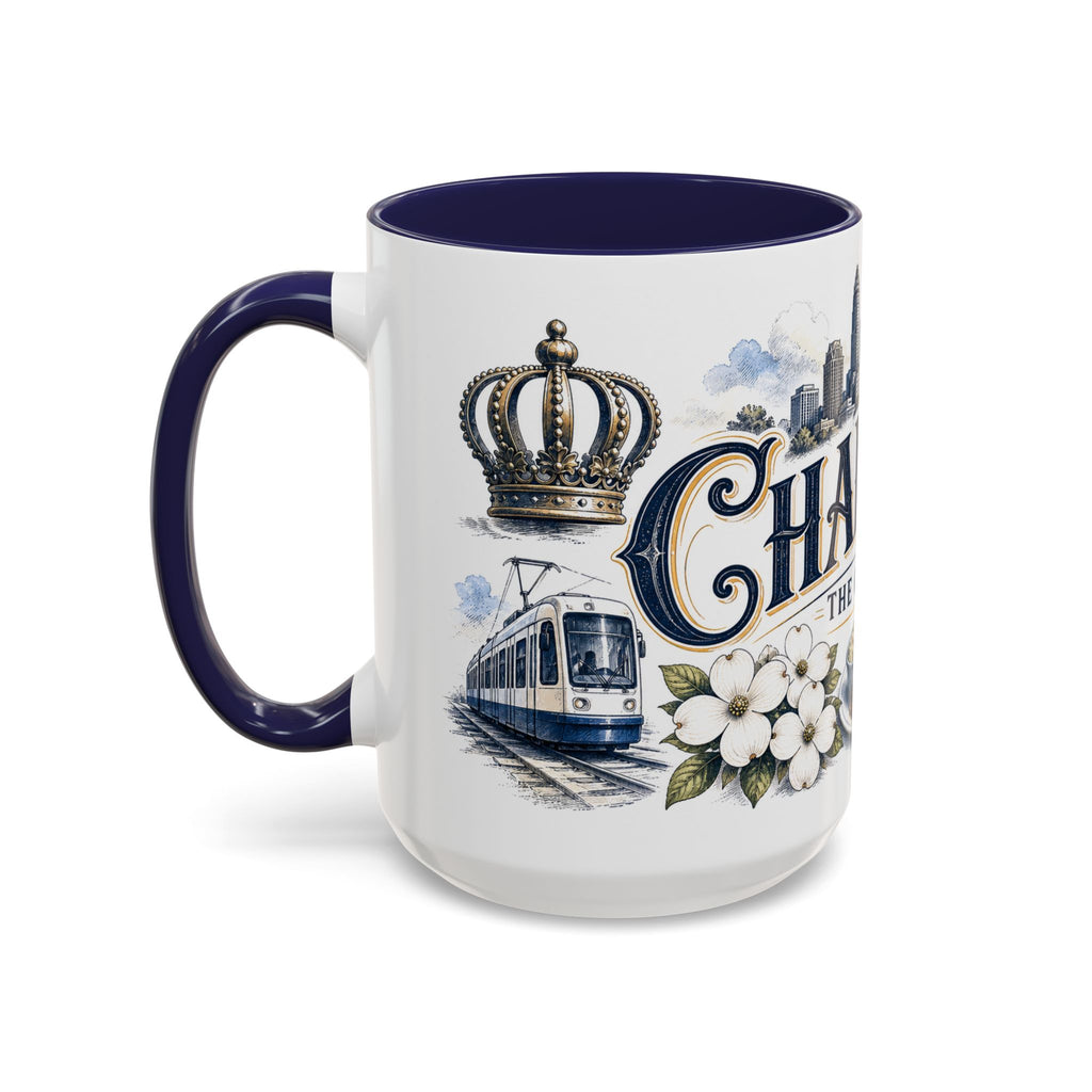 Charlotte Coffee Mug | United States Travel Souvenir | Vintage Illustrated City Gift | 11 oz 15 oz Accent Mug