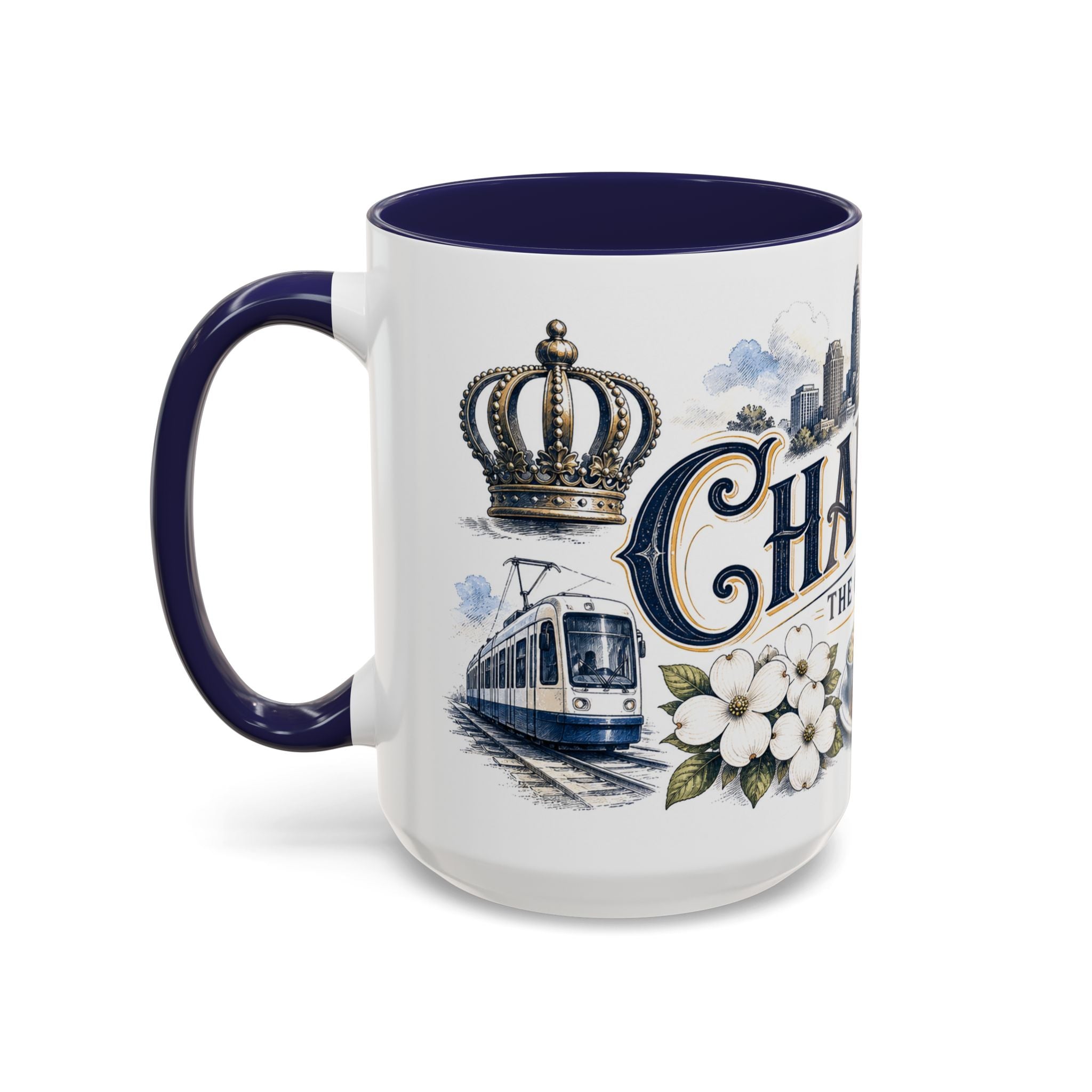 Charlotte Coffee Mug | United States Travel Souvenir | Vintage Illustrated City Gift | 11 oz 15 oz Accent Mug