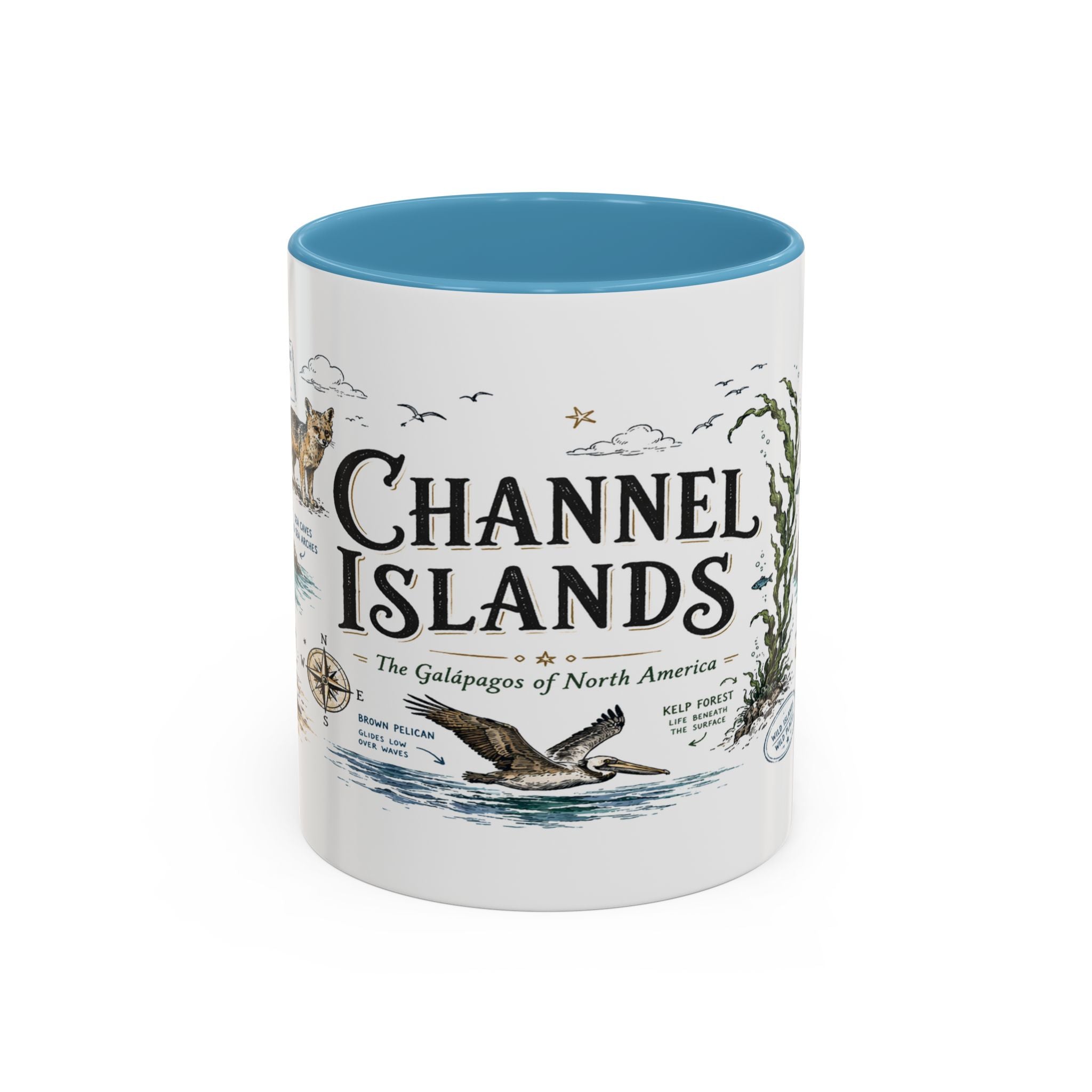 Channel Islands National Park Coffee Mug | California Island Wildlife Marine Gift | Accent Color Ceramic 11oz 15oz