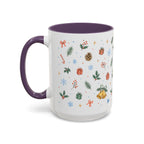 Christmas Candle Mug | Holly Wreath Watercolor Holiday Gift | Accent Cup 11oz 15oz