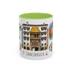 Innsbruck Illustrated Travel Mug | City Souvenir Accent Coffee Mug | 11oz 15oz Ceramic Cup