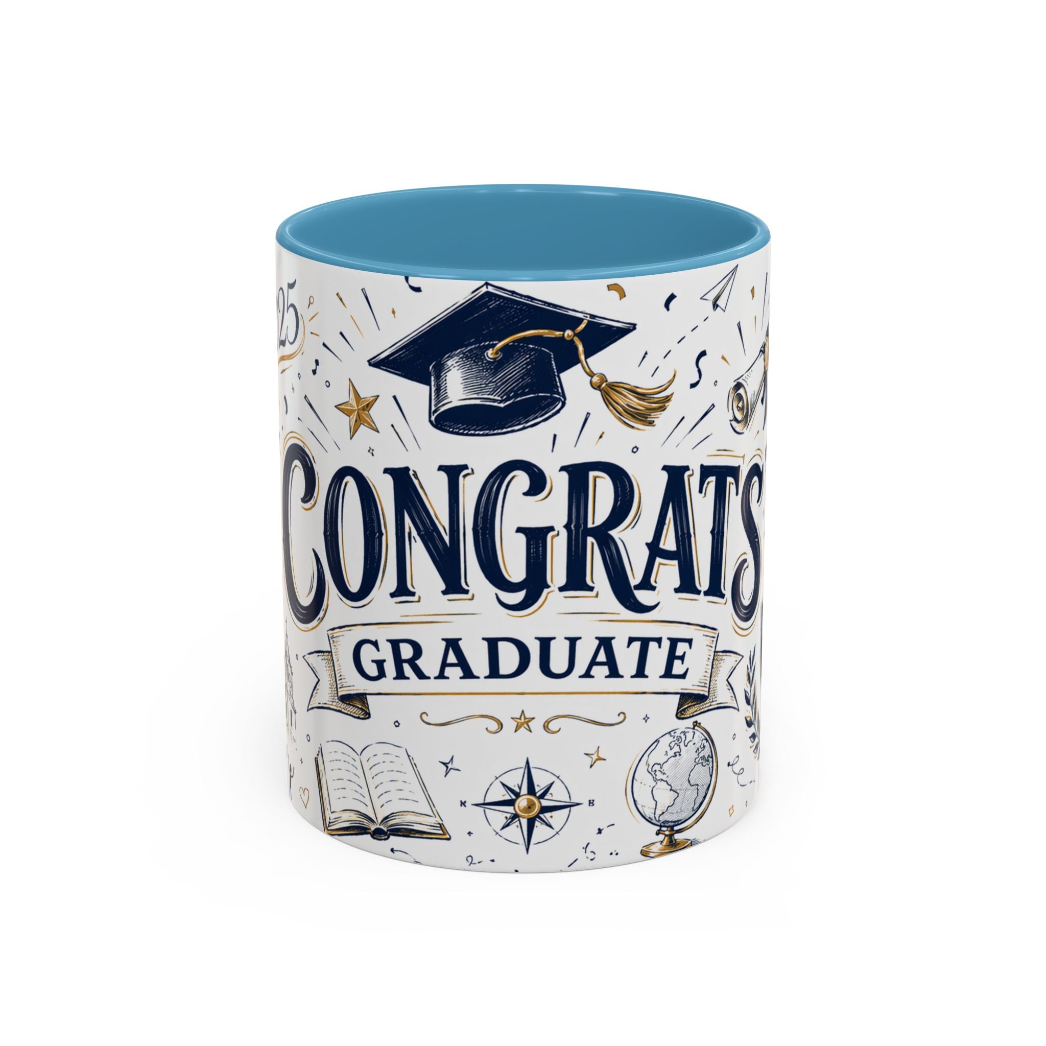 Congrats Graduate Coffee Mug | Class of 2026 Graduation Gift | Accent Color Ceramic 11oz 15oz