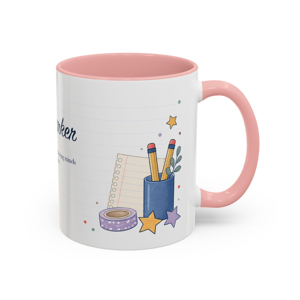 Personalized Teacher Mug | Custom Name Notebook Coffee Cup | Back to School Gift 11oz 15oz
