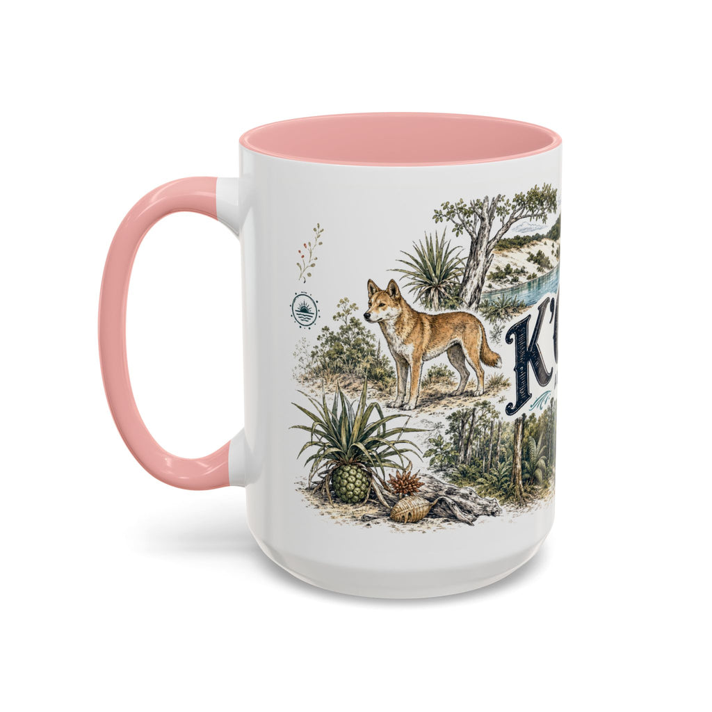 K'gari Mug, Australia Travel Souvenir, Bucket List Gift, Accent Ceramic Coffee Mug 11oz 15oz
