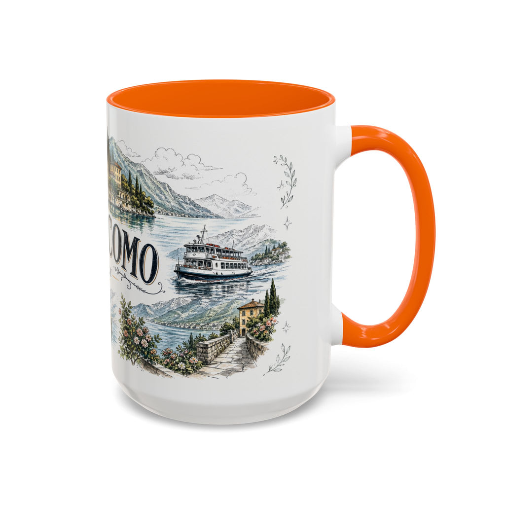 Lake Como Mug, Italy Travel Souvenir, Bucket List Gift, Accent Ceramic Coffee Mug 11oz 15oz