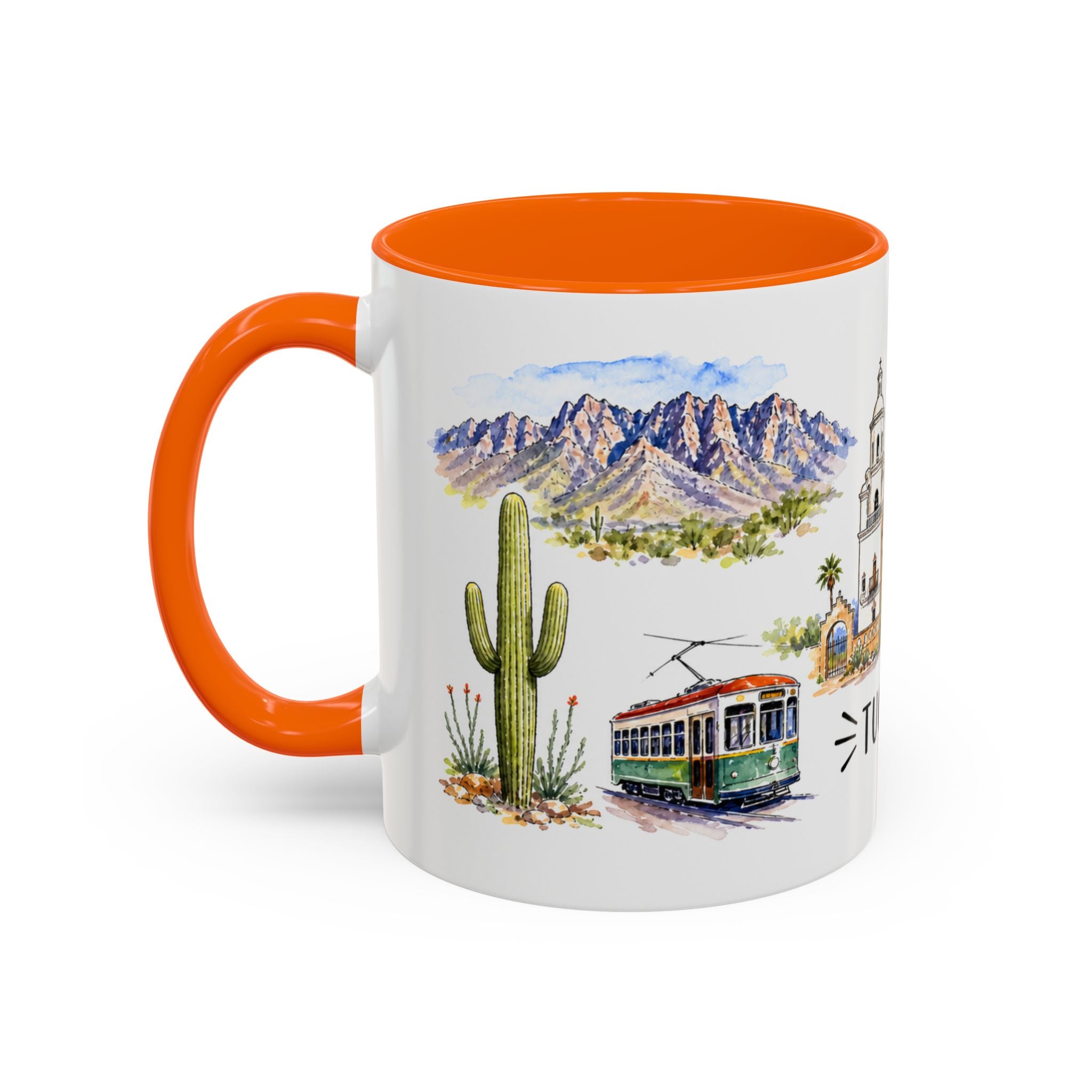 Tucson Illustrated Travel Mug | City Souvenir Accent Coffee Mug | 11oz 15oz Ceramic Cup