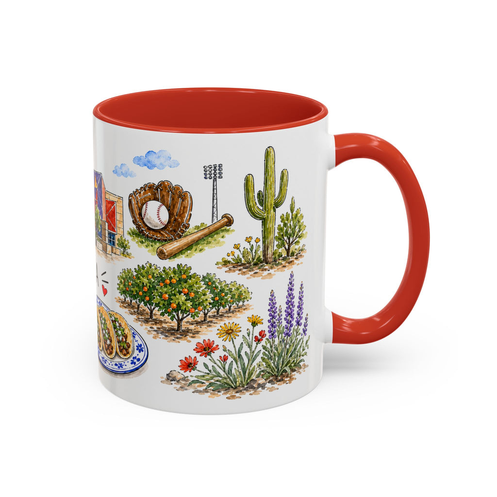 Mesa Illustrated Travel Mug | City Souvenir Accent Coffee Mug | 11oz 15oz Ceramic Cup