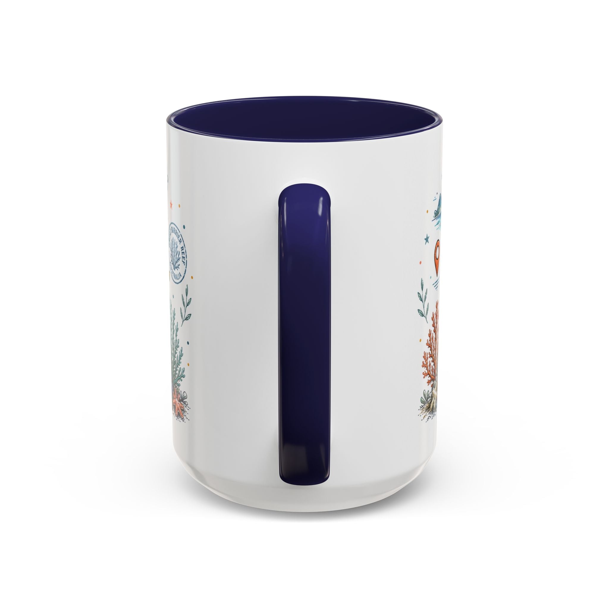 Great Barrier Reef Coffee Mug | Travel Destination Souvenir Gift | Accent Color Ceramic 11oz 15oz